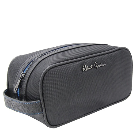NEW🖤🩶Robert Graham Hydrus Max Gray/Black Dopp Kit/Toiletry Travel Bag - Picture 2 of 11